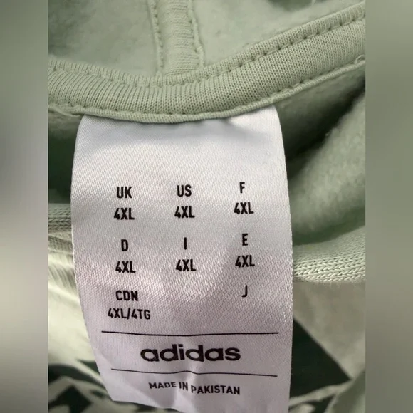 Adidas Men's Sage Green Hoodie 4XL - Picture 6 of 10